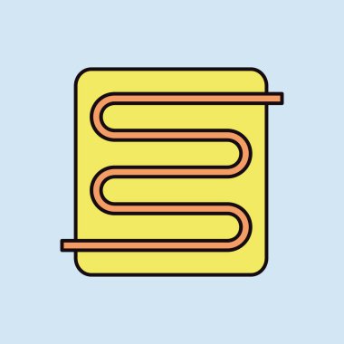 Sıcak zemin ikonu, elektrikli sıcak zemin. İnşaat, onarım ve inşaat. Web sitenizin tasarımı için grafik sembolü, logo, uygulama, UI