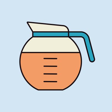 Kahve makinesi vektör renk simgesi. Mutfak aletleri. Yemek pişirme web sitesi tasarımı, logo, uygulama, UI için grafik sembolü