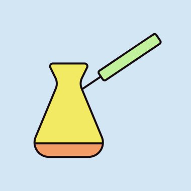 Türk Cezve vektör renk simgesi. Mutfak aletleri. Yemek pişirme web sitesi tasarımı, logo, uygulama, UI için grafik sembolü