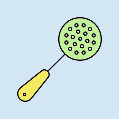 Skimmer vektör renk simgesi. Mutfak aletleri. Yemek pişirme web sitesi tasarımı, logo, uygulama, UI için grafik sembolü