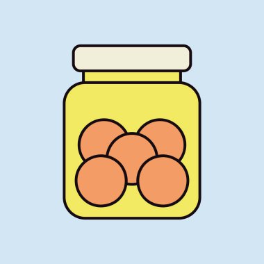 Kurabiye kavanozu vektör renk simgesi. Mutfak aletleri. Yemek pişirme web sitesi tasarımı, logo, uygulama, UI için grafik sembolü