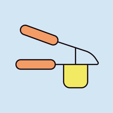 Sarımsak ezme vektörü renk simgesi. Mutfak aletleri. Yemek pişirme web sitesi tasarımı, logo, uygulama, UI için grafik sembolü