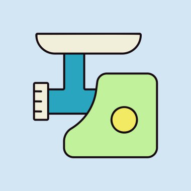 Elektrikli et öğütücü vektör renk simgesi. Elektrikli mutfak aletleri. Yemek pişirme web sitesi tasarımı, logo, uygulama, UI için grafik sembolü