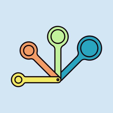 Kaşık vektör renk simgesi ölçülüyor. Mutfak aletleri. Yemek pişirme web sitesi tasarımı, logo, uygulama, UI için grafik sembolü
