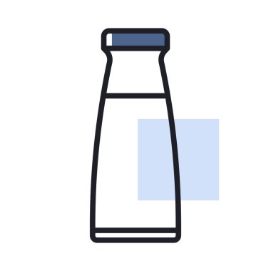 Süt şişesi vektör simgesi. Süt ürünleri tabelası. Yemek pişirme web sitesi ve uygulama tasarımı, logo, uygulama, UI için grafik sembolü