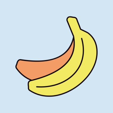Banana vector icon. Graph symbol for food and drinks web site, apps design, mobile apps and print media, logo, UI