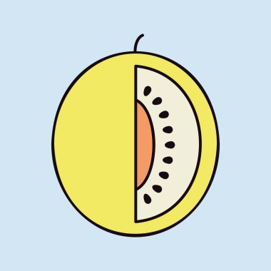 Melon vector icon. Graph symbol for food and drinks web site, apps design, mobile apps and print media, logo, UI