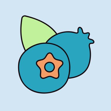 Forest berry sign. Blueberry vector icon. Graph symbol for food and drinks web site, apps design, mobile apps and print media, logo, UI