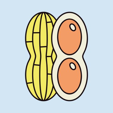 Peanut tasarım vektör simgesi izole edildi. Sebze işareti. Gıda ve içecek web sitesi için grafik sembolü, uygulama tasarımı, mobil uygulamalar ve yazdırma ortamı, logo, UI