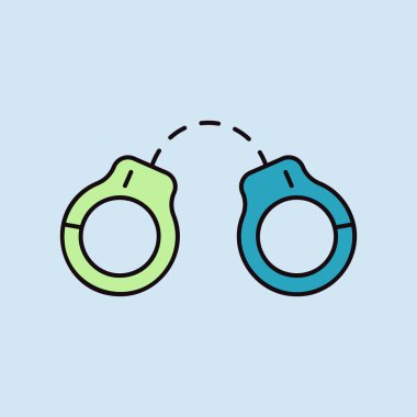 Handcuffs vector isolated icon. Police sign. Demonstration, protest, strike, revolution. Graph symbol for your web site design, logo, app, UI