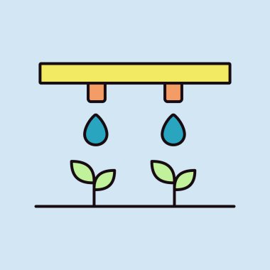 Damlatma sistemi simgesini aktar. Tarım işareti. Web sitenizin tasarımı için grafik sembolü, logo, uygulama, UI. Vektör illüstrasyonu, EPS10.