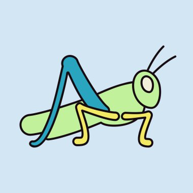 Çekirge çekirgesi ikonu. Tarım işareti. Web sitenizin tasarımı için grafik sembolü, logo, uygulama, UI. Vektör illüstrasyonu, EPS10.