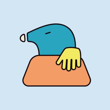 Bahçe işleri için köstebek simgesi. Tarım işareti. Web sitenizin tasarımı için grafik sembolü, logo, uygulama, UI. Vektör illüstrasyonu, EPS10.