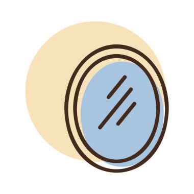 Oval ayna vektör simgesi. Mobilya, web sitesi ve uygulama tasarımı için grafik sembolü, logo, uygulama, UI