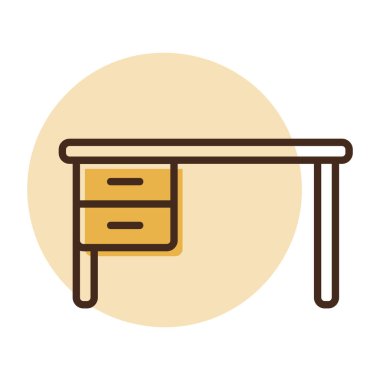 Ofis masa vektör simgesi. Tabela. Mobilya, web sitesi ve uygulama tasarımı için grafik sembolü, logo, uygulama, UI