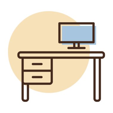 Ofis masa vektör simgesi. Tabela. Mobilya, web sitesi ve uygulama tasarımı için grafik sembolü, logo, uygulama, UI