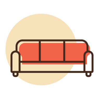 Yumuşak kanepe vektör simgesi. Mobilya, web sitesi ve uygulama tasarımı için grafik sembolü, logo, uygulama, UI