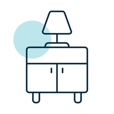 Lamba vektör ikonlu bir komodin. Mobilya, web sitesi ve uygulama tasarımı için grafik sembolü, logo, uygulama, UI