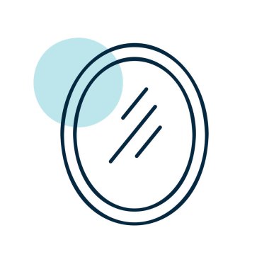 Oval ayna vektör simgesi. Mobilya, web sitesi ve uygulama tasarımı için grafik sembolü, logo, uygulama, UI