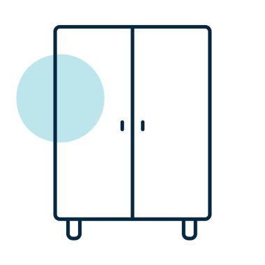 Dolap vektör simgesi. Mobilya, web sitesi ve uygulama tasarımı için grafik sembolü, logo, uygulama, UI