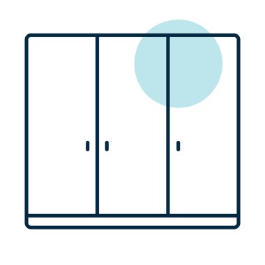 Dolap vektör simgesi. Mobilya, web sitesi ve uygulama tasarımı için grafik sembolü, logo, uygulama, UI