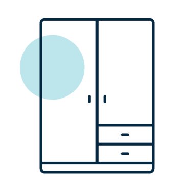Dolap vektör simgesi. Mobilya, web sitesi ve uygulama tasarımı için grafik sembolü, logo, uygulama, UI
