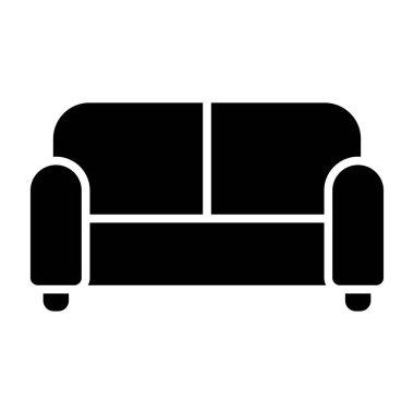 Koltuk vektörü katı simgesi. Mobilya, web sitesi ve uygulama tasarımı için grafik sembolü, logo, uygulama, UI