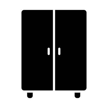 Dolap vektörü katı simgesi. Mobilya, web sitesi ve uygulama tasarımı için grafik sembolü, logo, uygulama, UI