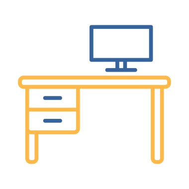 Ofis masa vektör simgesi. Tabela. Mobilya, web sitesi ve uygulama tasarımı için grafik sembolü, logo, uygulama, UI