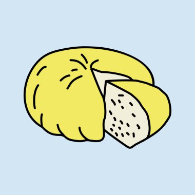 Keçi peyniri düz simgesi. Çiftlik hayvanı işareti. Web sitenizin tasarımı için grafik sembolü, logo, uygulama, UI. Vektör illüstrasyonu