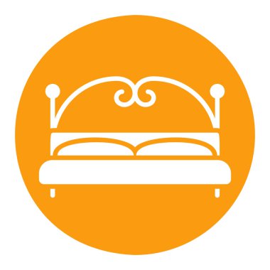 Büyük yatak vektörü katı simgesi. Mobilya, web sitesi ve uygulama tasarımı için grafik sembolü, logo, uygulama, UI