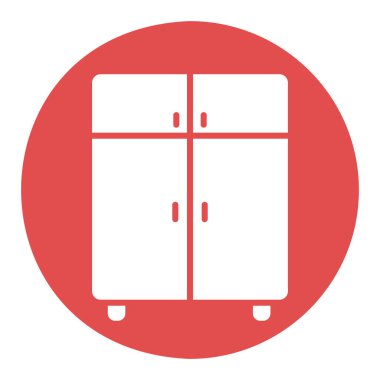 Dolap vektörü katı simgesi. Mobilya, web sitesi ve uygulama tasarımı için grafik sembolü, logo, uygulama, UI