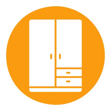 Dolap vektörü katı simgesi. Mobilya, web sitesi ve uygulama tasarımı için grafik sembolü, logo, uygulama, UI