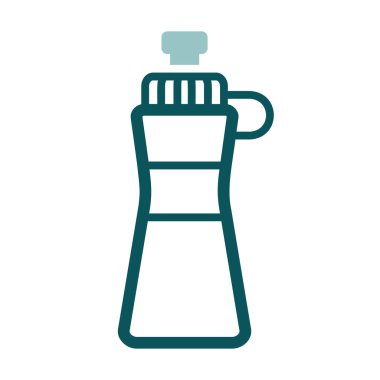Spor su şişesi plastik vektör ikonu. Fitness ve kilo kaybı web sitesi için grafik sembolü ve uygulama tasarımı, logo, uygulama, UI
