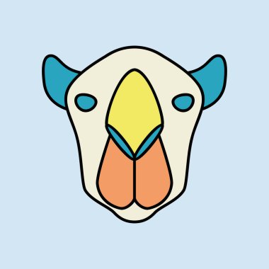 Deve simgesi. Hayvan kafası vektör sembolü. Tarım işareti. Web sitenizin tasarımı için grafik sembolü, logo, uygulama, UI. EPS10.