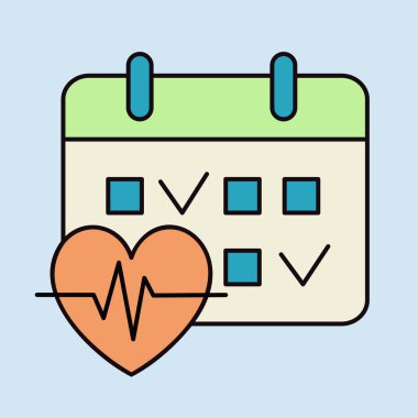 Fitness eğitim günü takvim vektör simgesi. Jimnastik takvimi işareti. Fitness ve kilo kaybı web sitesi için grafik sembolü ve uygulama tasarımı, logo, uygulama, UI