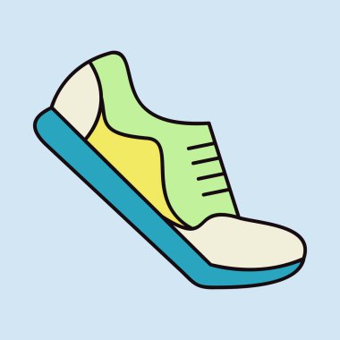 Koşu ayakkabısı vektör simgesi. Fitness, spor ve spor tabelası. Fitness ve kilo kaybı web sitesi için grafik sembolü ve uygulama tasarımı, logo, uygulama, UI