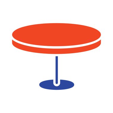 Yuvarlak masa vektör simgesi. Mobilya, web sitesi ve uygulama tasarımı için grafik sembolü, logo, uygulama, UI