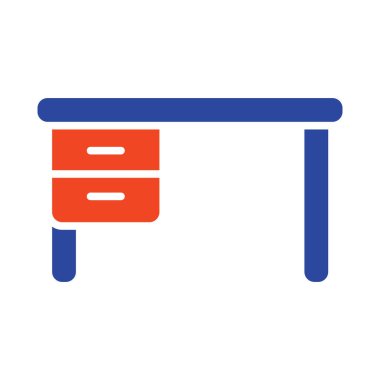 Ofis masa vektör simgesi. Tabela. Mobilya, web sitesi ve uygulama tasarımı için grafik sembolü, logo, uygulama, UI