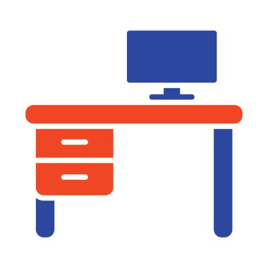 Ofis masa vektör simgesi. Tabela. Mobilya, web sitesi ve uygulama tasarımı için grafik sembolü, logo, uygulama, UI