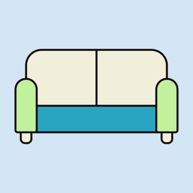 Koltuk vektör simgesi. Mobilya, web sitesi ve uygulama tasarımı için grafik sembolü, logo, uygulama, UI