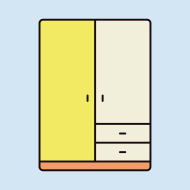 Dolap vektör simgesi. Mobilya, web sitesi ve uygulama tasarımı için grafik sembolü, logo, uygulama, UI