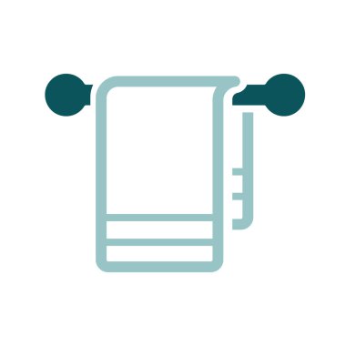 Havlu kanca vektör ikonu izole. Otel tabelası. Seyahat ve turizm web sitesi ve uygulama tasarımı, logo, uygulama, UI için grafik sembolü