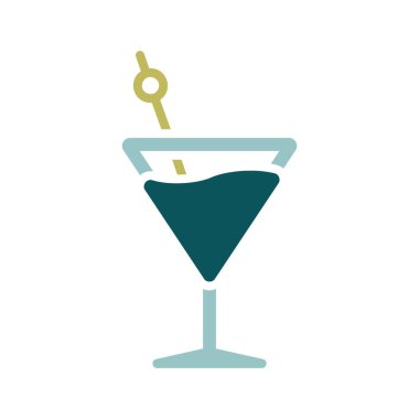 Kokteyl içeceği izole edilmiş ikon vektörü. Bar ve kafe web sitesi ve uygulama tasarımı, logo, uygulama, UI için grafik sembolü