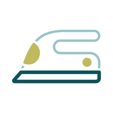 Buhar demiri düz vektör izole ikonu. Ev elektriği web sitesi ve uygulama tasarımı, logo, uygulama, UI için grafik sembolü