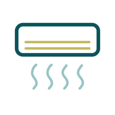 Bölünmüş sistem klima vektörü ikonu izole etti. Ev elektriği web sitesi ve uygulama tasarımı, logo, uygulama, UI için grafik sembolü