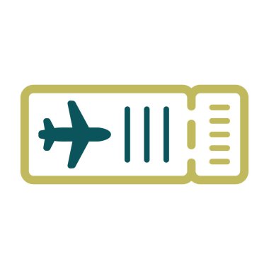 Bilet düzlemi vektörü izole edilmiş simge. Yaz tabelası. Seyahat ve turizm web sitesi ve uygulama tasarımı, logo, uygulama, UI için grafik sembolü