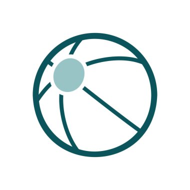 Beach Ball vektör ikonu izole edildi. Yaz tabelası. Seyahat ve turizm web sitesi ve uygulama tasarımı, logo, uygulama, UI için grafik sembolü