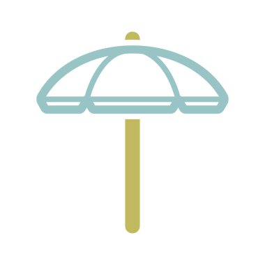 Plaj şemsiyesi vektörü izole edilmiş ikon. Yaz tabelası. Seyahat ve turizm web sitesi ve uygulama tasarımı, logo, uygulama, UI için grafik sembolü