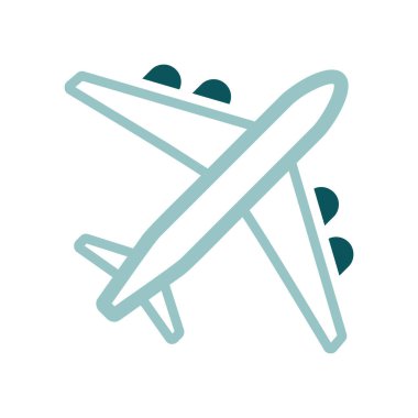 Uçak ya da uçak vektörü izole edilmiş ikon. Seyahat ve turizm web sitesi ve uygulama tasarımı, logo, uygulama, UI için grafik sembolü